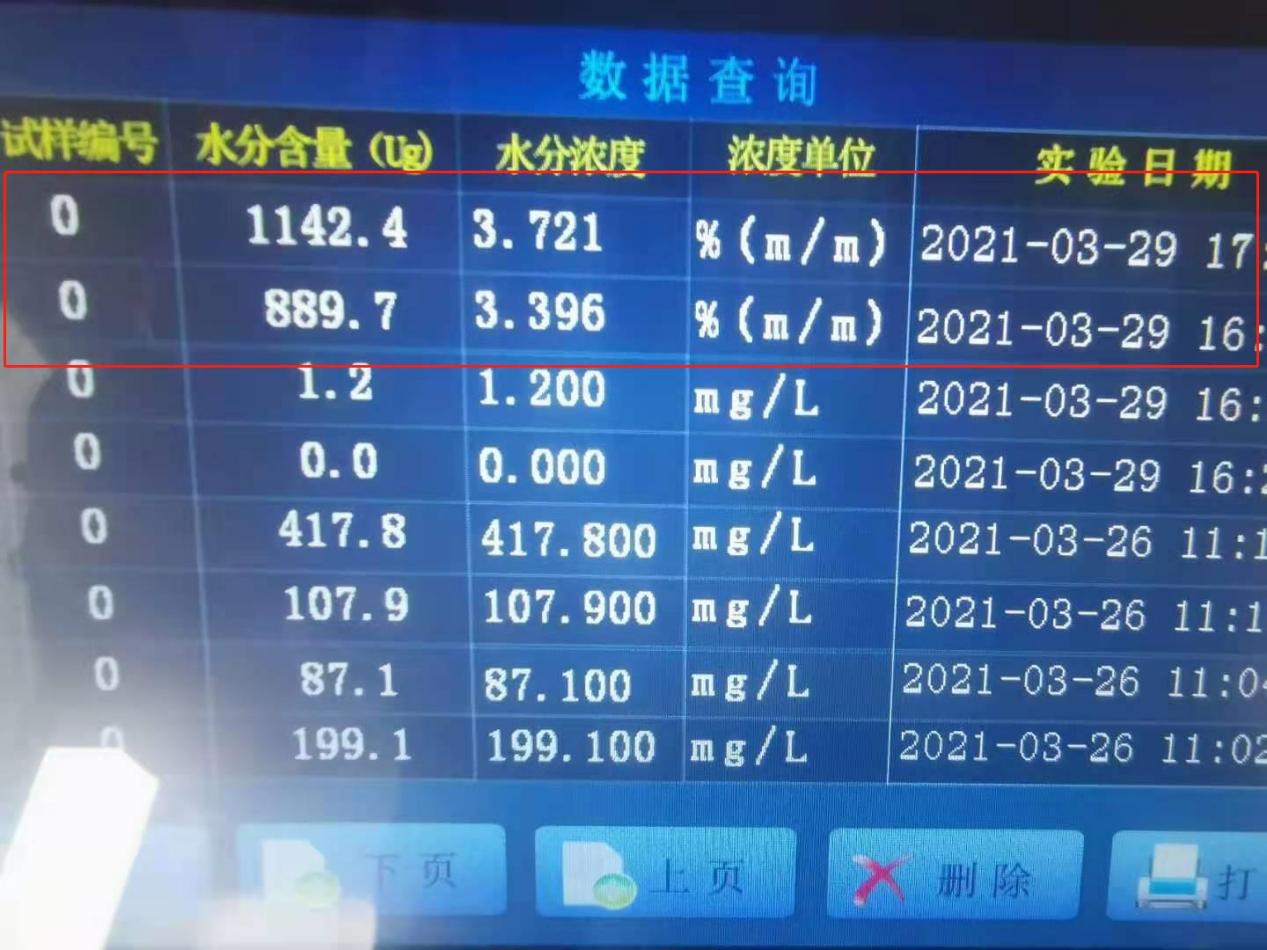 凍干粉水分儀測(cè)量數(shù)據(jù)